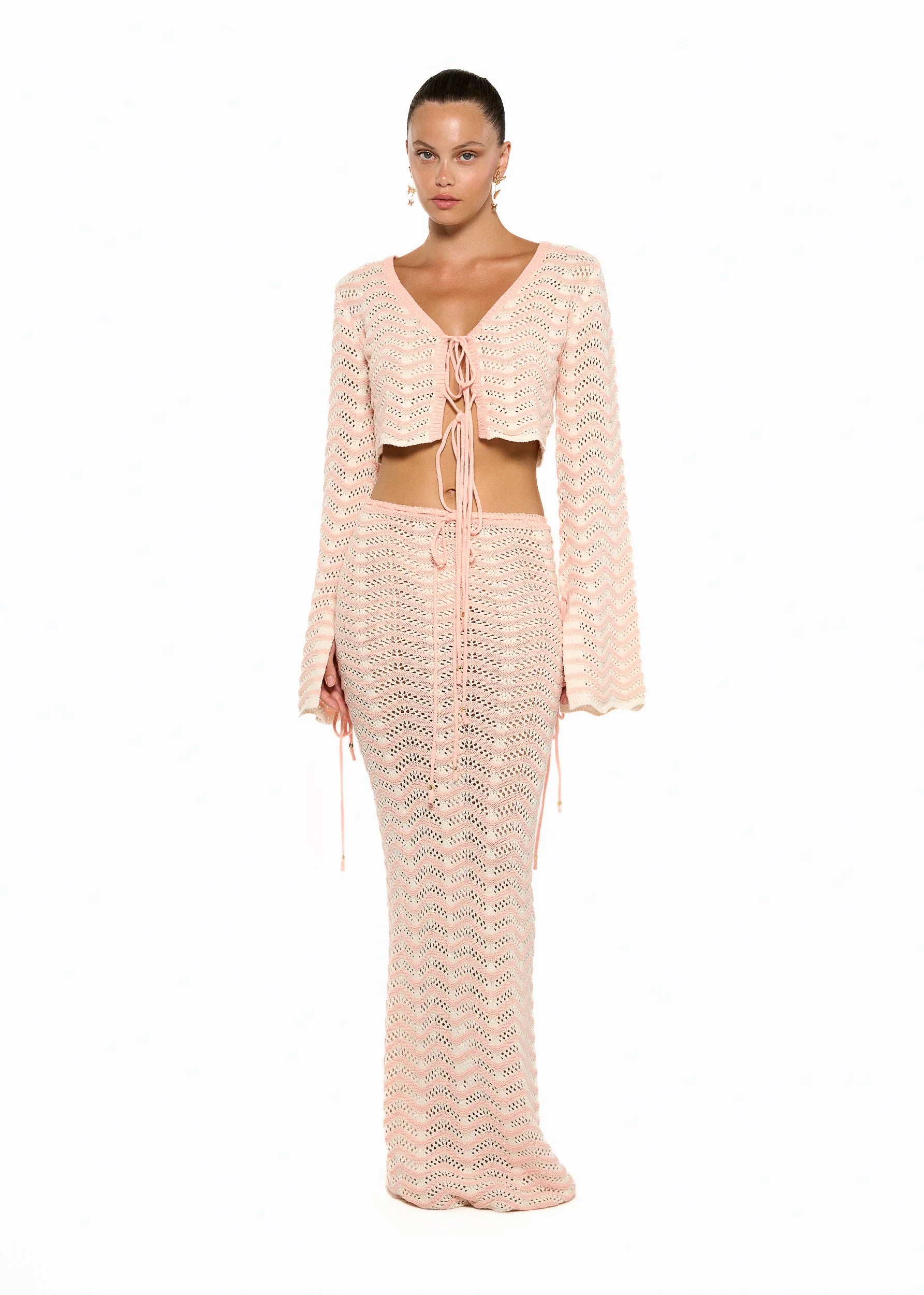 MIANA KNITTED PINK STRIPES - SKIRT - Image 4